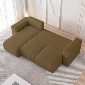 Masseno Narożnik RINOVA z funkcją spania i pojemnikiem na pościel Narozniki L, Rozkładana sofa - Miodowy, QUELLE 17