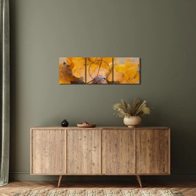 Obraz - Jesienne żołędzie (z zegarem) (90x30 cm)