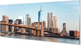 Panel Szklany Widok na Rzekę i Most