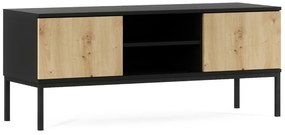 Szafka RTV LANZZI 120x40 cm, czarna/dąb artisan