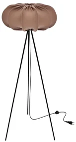 Brązowa lampa stojąca z tekstylnym kloszem (wysokość 147 cm) Cafee – Candellux Lighting
