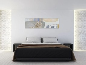 Obraz - Obraz z kwiatami i teksturami (170x50 cm)
