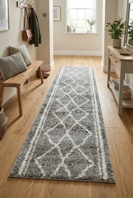 Szary wzorzysty chodnik shaggy na metry S5-C50