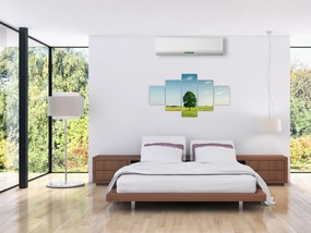 Obraz drzewa na łące (125x70 cm)
