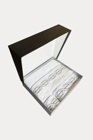 Podarunkowy zestaw ręczników VITA, 3 szt Biały / beżowy haft