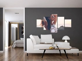 Obraz kobiety na plaży (125x70 cm)