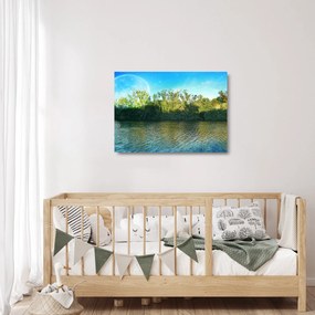 Obraz na szkle - jezioro (70x50 cm)
