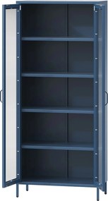 Metalowa witryna wysoka Modern Angelo granatowa