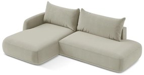 Beżowy rozkładany narożnik (lewostronny/z szezlongiem) Hale – Makamii