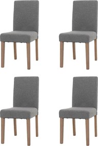 Krzesło do jadalni Littau bouclé (zestaw 4 sztuk),  szary, nogi w kolorze naturalnym