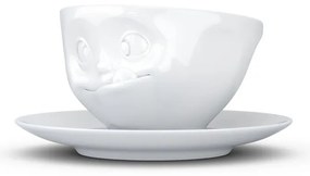 Biała porcelanowa łakoma filiżanka ze spodkiem 58products