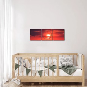 Obraz kolorowego słońca (z zegarem) (90x30 cm)