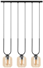 Lampa z trzema kloszami czarno-beżowa L3-B00