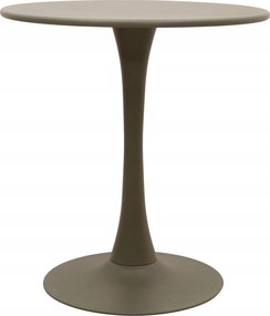 Stolik Ogrodowy Okrągły 70 cm Beżowy Metalowy Na Taras, Do Ogrodu, Kawiarni