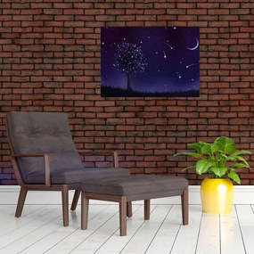 Obraz na szkle - Noc uchwycona przez ilustrację (70x50 cm)