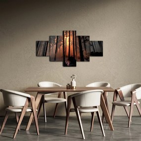 Obraz ciemnego lasu (125x70 cm)