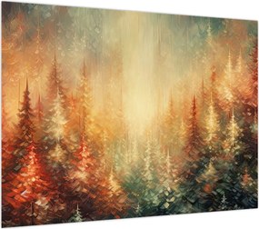Obraz na szkle - Malowanie lasów (70x50 cm)
