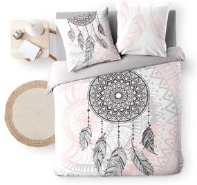 Biało-różowa bawełniana pościel dwuosobowa 200x200 cm Namaste – douceur d'intérieur
