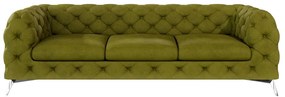 Zielona aksamitna sofa 243 cm Chelsea – Ropez