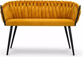 Sofa dwuosobowa Rooney na wysokich czarnych nogach