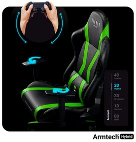 Fotel gamingowy Diablo X-Horn 2.0 Normal Size, czarno-zielony