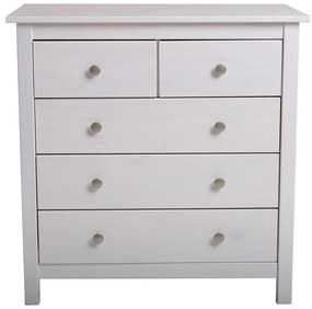 Biała wysoka komoda z litego drewna sosnowego 79x80 cm Berna – Marckeric