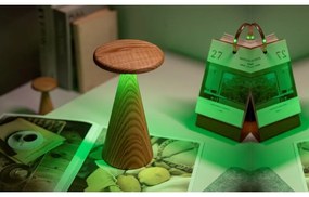 Lampa stołowa LED w naturalnym kolorze z drewnianym kloszem (wysokość 21 cm) Sylva – Gingko