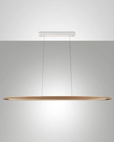 Lampa wisząca Ribot z metalu i drewna dębowego, dioda LED 26 W 3000 K, strumień świetlny 2945 lm, nowoczesny i elegancki design do wnętrz IP20