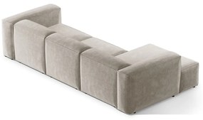 Beżowy sztruksowy narożnik (lewostronny/z szezlongiem) Bergano – Cosmopolitan Design