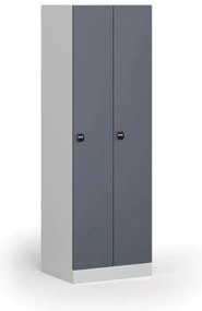 Metalowa szafka ubraniowa S1, 2-drzwiowa, 1850 x 600 x 500 mm, demontaż, zamek RFID, drzwi ciemnoszare