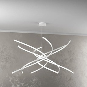 Nowoczesny żyrandol LED Tornado 88W 5950LM 1163/S100 biały
