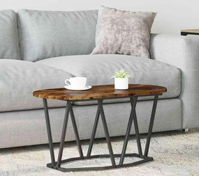 Nowoczesny owalny stolik kawowy dąb wędzony H4-F19