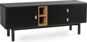 Szafka RTV do Salonu z Szufladami ARTI 140 cm Czarna Nowoczesna