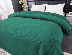 Zielona aksamitna narzuta na łóżko ARROW VELVET Rozmiar: 200 x 220 cm