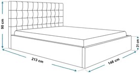 Podwójne łóżko z pojemnikiem 140x200 Pikaro 2X - 36 kolorów