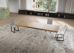 Stół rozkładany Niket 160/244x80 cm dąb naturalny nogi białe