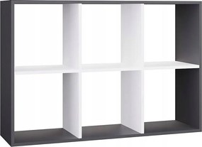 Regał Malax 2X3 | Antracyt/Biały | 110x30x75 cm | Regał do przechowywania