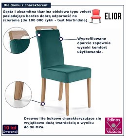 Zielone tapicerowane krzesło welurowe  B6-D35