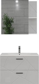 Zestaw mebli łazienkowych biały/biały wysoki połysk 80x44.6x57 irma