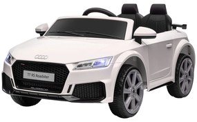 HOMCOM Elektryczny samochód dla dzieci, Audi TT RS Roadster, 3 km/h, pilot zdalnego sterowania, LED, USB, Biały