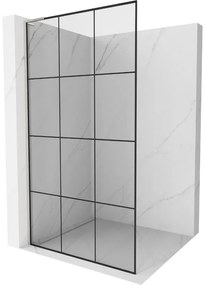 Mexen Kioto L ścianka prysznicowa Walk-in 100 x 200 cm, czarny wzór, nikiel szczotkowany - 800-100-103-97-77
