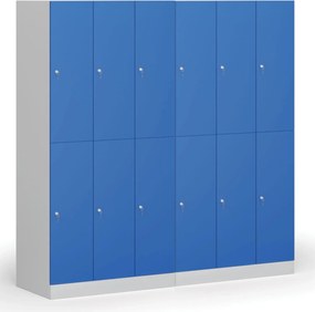 Szafka skrytkowa S1, 6 schowków, 1850 x 900 x 500 mm, zamek cylindryczny, drzwi ciemnoszare