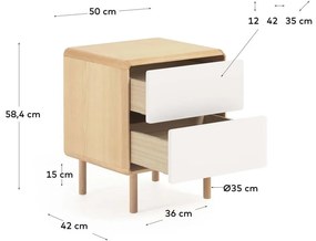 Szaro-naturalna szafka nocna Anielle – Kave Home