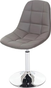 Krzesło do jadalni MCW-A60,  sztuczna skóra taupe-szary, chromowana podstawa