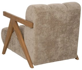 Brązowy fotel z tkaniny szenilowej Birch – Ixia
