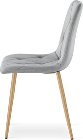 Jasnoszare krzesło metalowe tapicerowane do stołu W8-W40