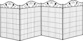 Outsunny Ogrodzenie Siatkowe Vintage Czarne Odporność na Warunki Atmosferyczne 365x0.8x112cm | Aosom PL