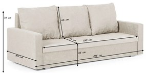 Kanapa sofa 3 os z funkcją spania DELTA Brązowy