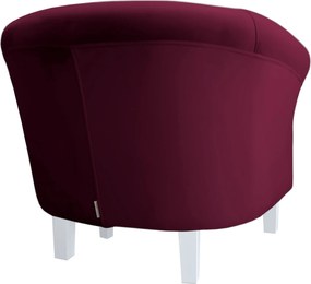 Fotel Milo tkanina Welur wygodny fotel tapicerowany do salonu i sypialni : Kolor nogi - Biała, Kolor tkaniny - VELVET - MG02, Wysokość nogi - 15 cm