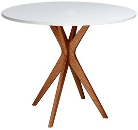 Stół okrągły CUTTI 80x80 biały/dąb RAGABA